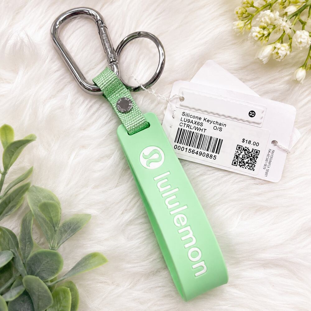 NWT Lululemon Silicone Keychain Mint Green OS